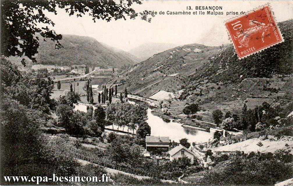 13. BESANÇON - Vallée de Casamène et Ile Malpas prise de la Citadelle
